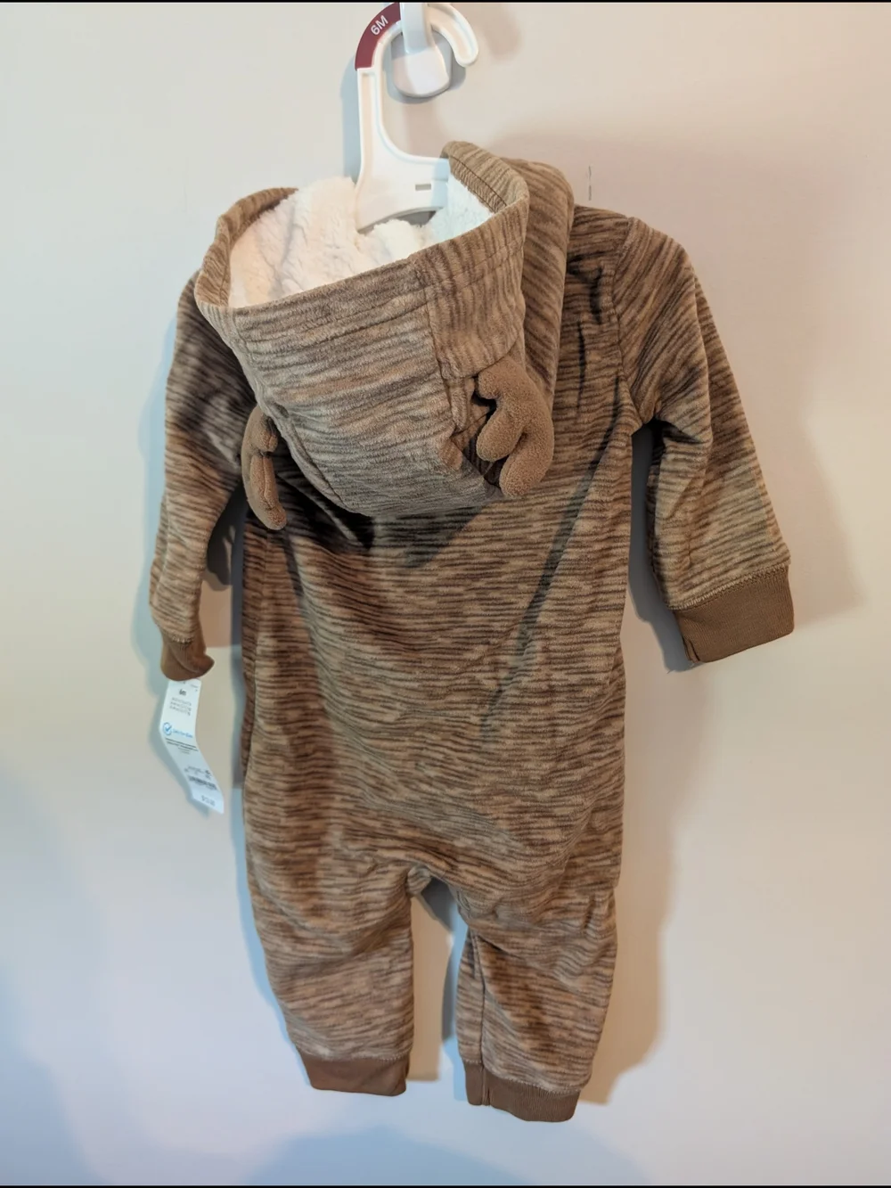 Carter's Reindeer Hooded Baby Romper with Holiday Light Detail